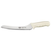 Winco KWP-92 9&quot; Offset Bread Knife with White Handle