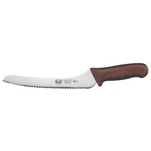 Winco KWP-92N 9&quot; Offset Bread Knife with Brown Handle