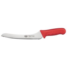 Winco KWP-92R 9&quot; Offset Bread Knife with Red Handle