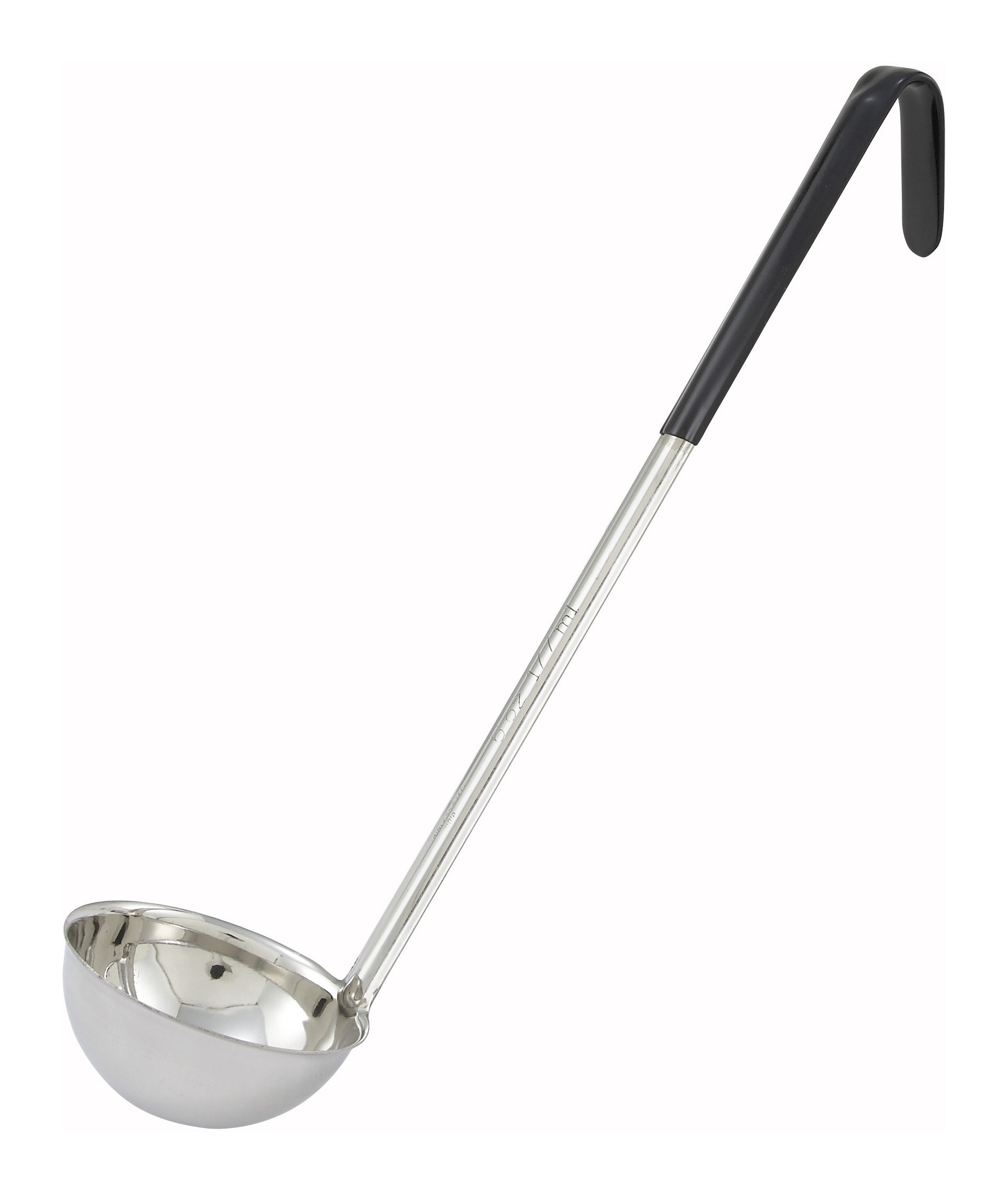 Winco LDC-6 Color-Coded Ladle 6 oz. with Black Handle