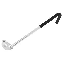 Winco LDCN-1 Stainless Steel 1 oz. One-Piece Ladle with Black Handle