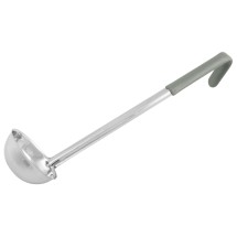 Winco LDCN-4 Stainless Steel 4 oz. One-Piece Ladle with Gray Handle