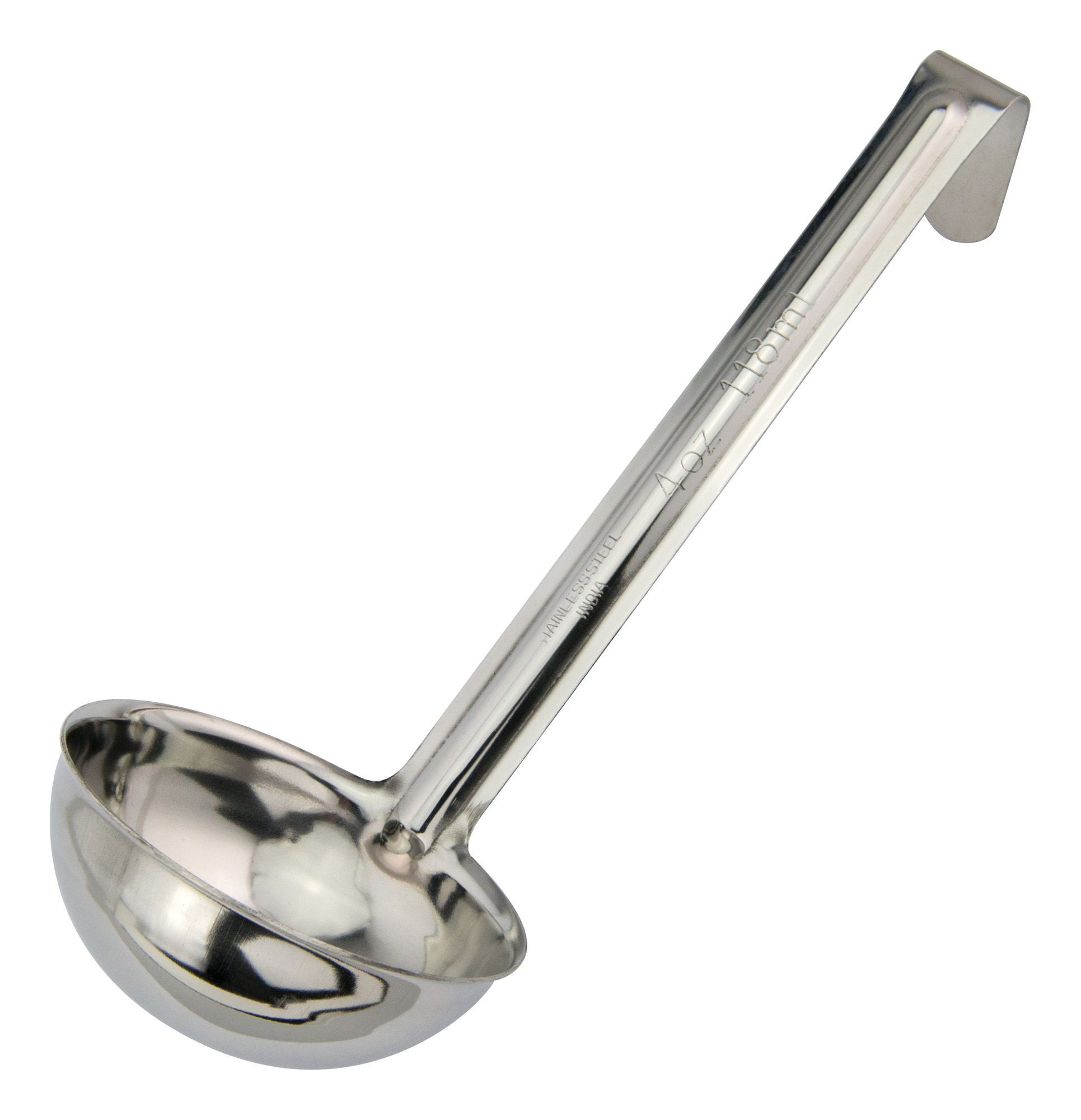 Winco LDI-40SH Stainless Steel One-Piece Short Handle Ladle 4 oz.