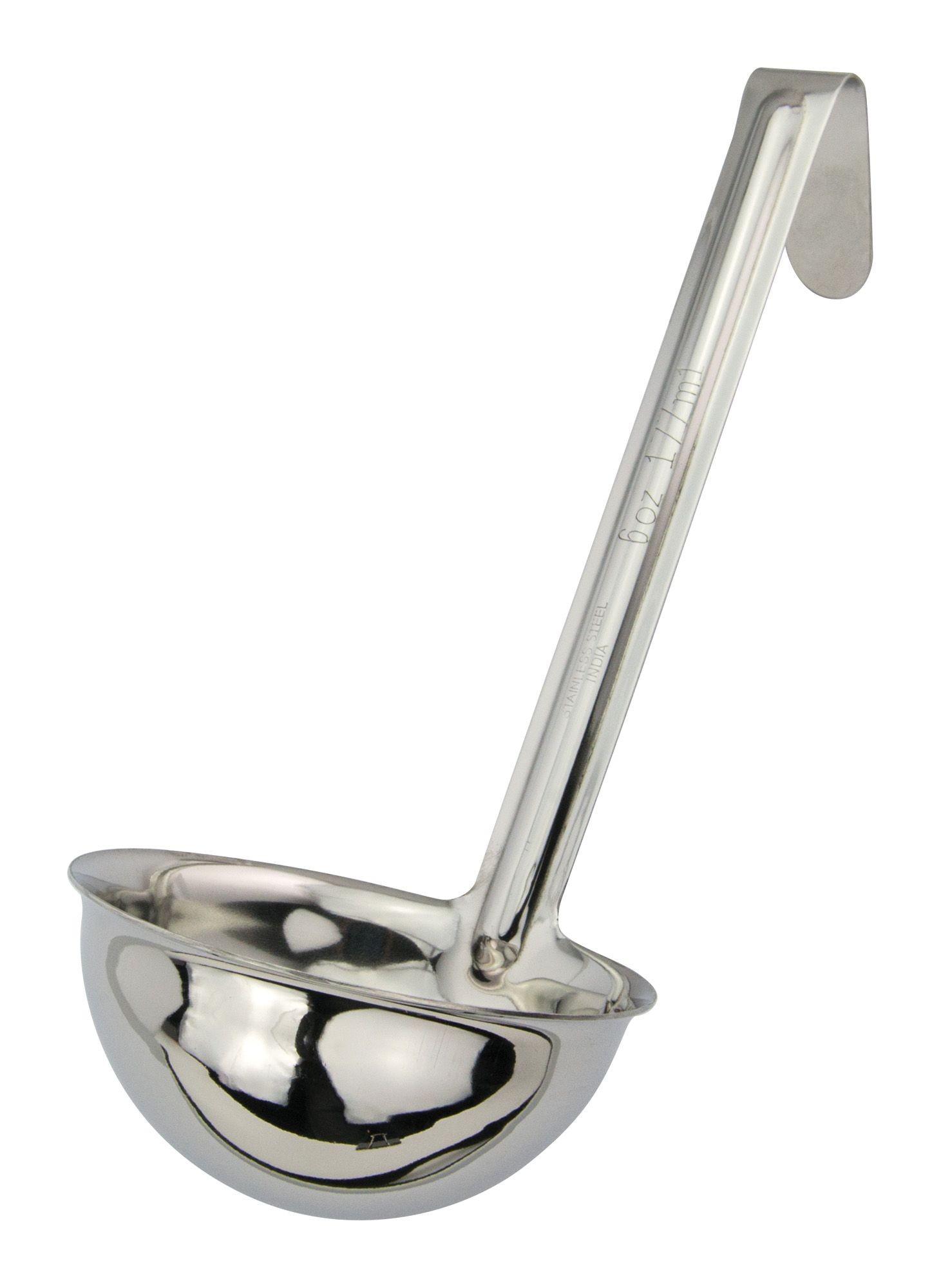 Winco LDI-60SH Stainless Steel One-Piece Short Handle Ladle 6 oz.