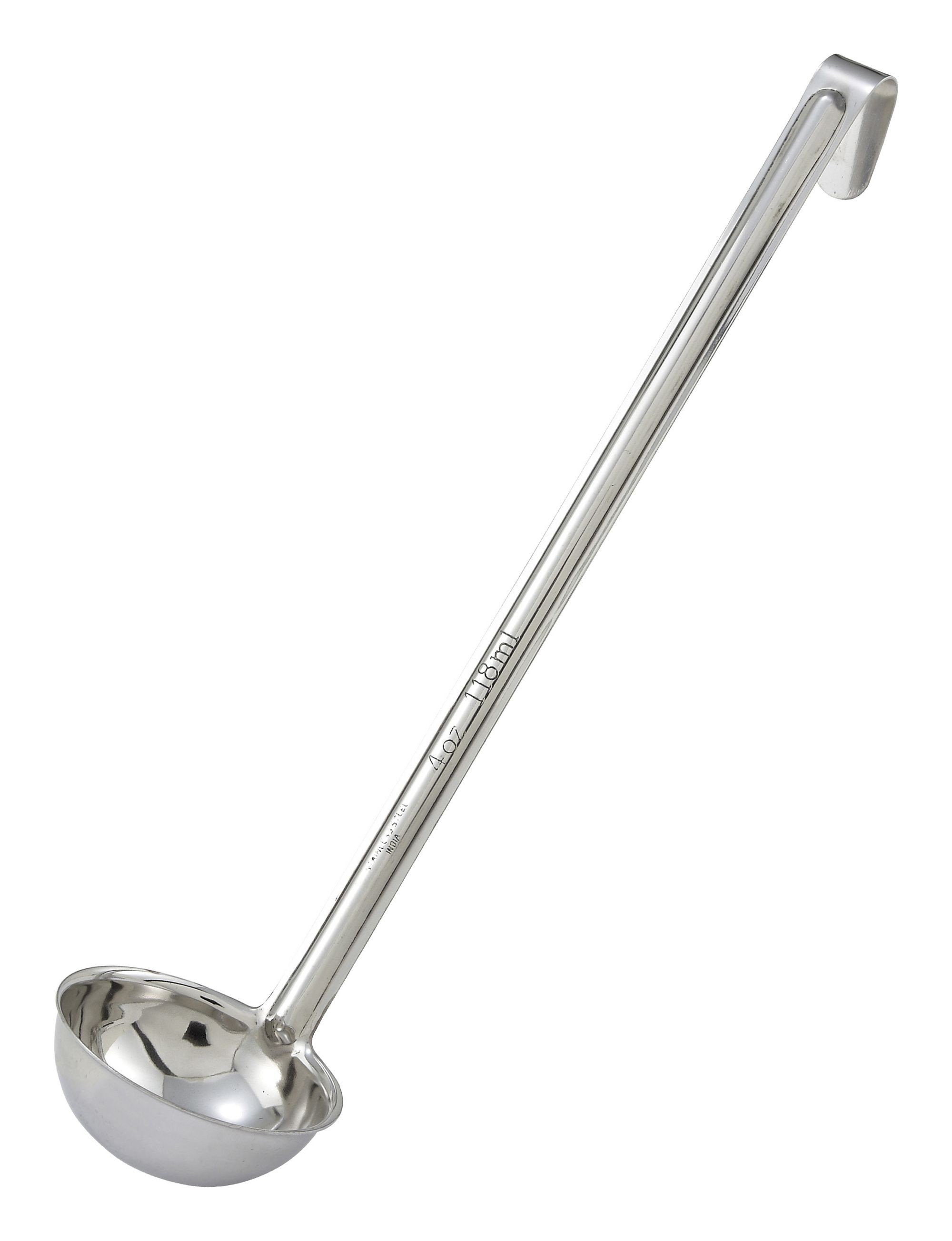 Winco LDIN-4 Stainless Steel One-Piece 4 oz. Ladle