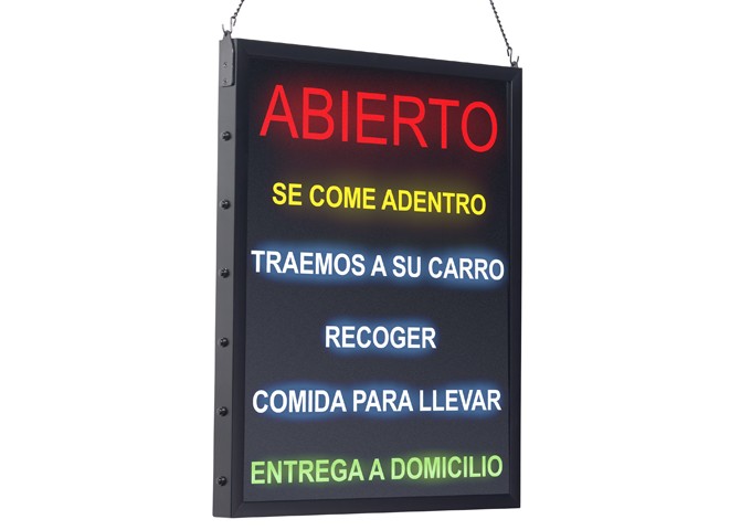 Winco LED-21 All-in-One “OPEN” LED Sign, Spanish