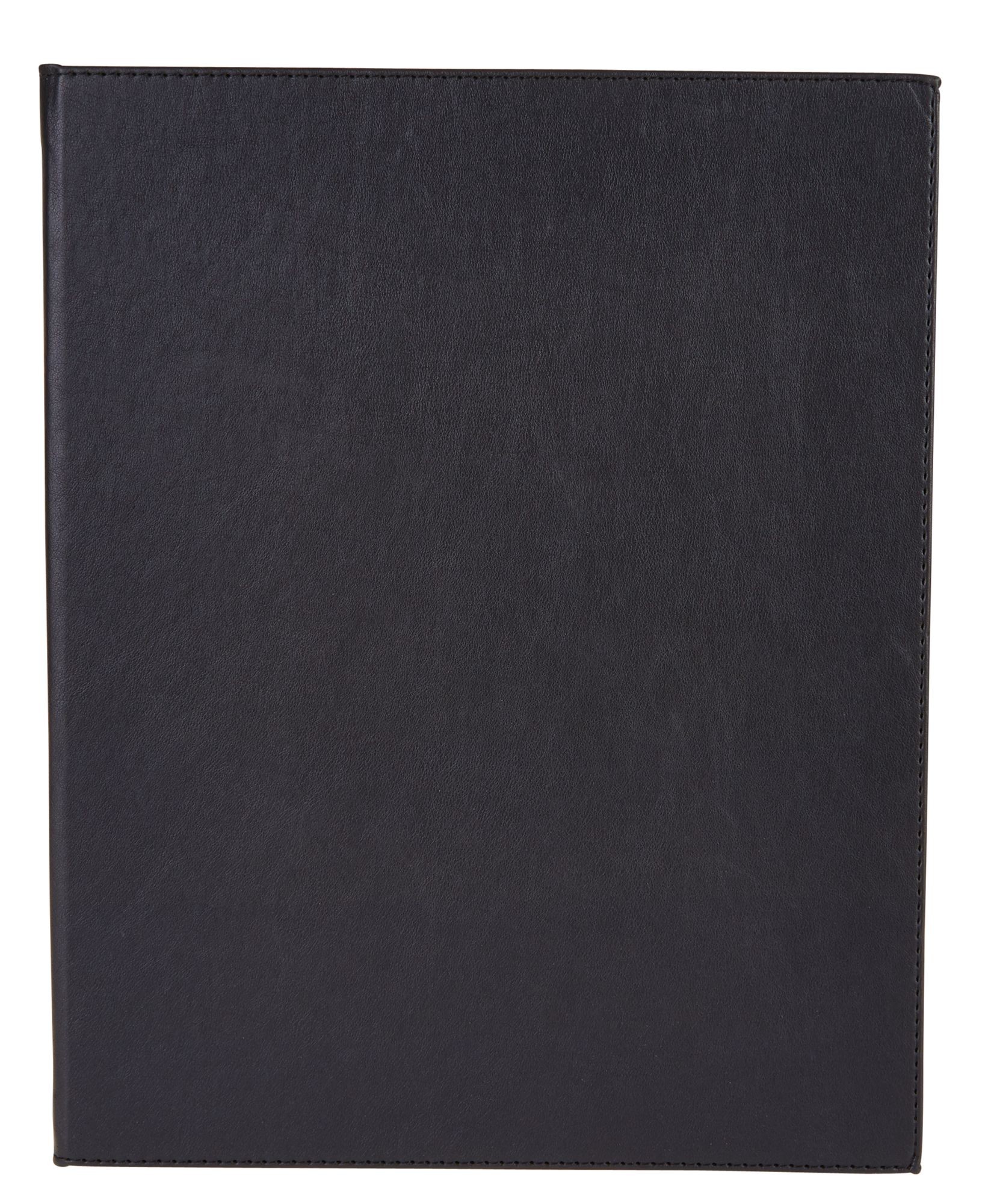Winco LMD-814BK 8-1/2" x 14" Black Leatherette Two Panel Menu Cover