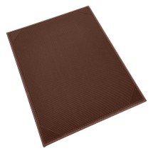 Winco LMS-811BN 8-1/2&quot; x 11&quot; Brown Leatherette Single Panel Menu Cover