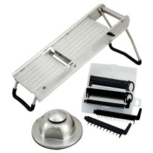 Winco MDL-15 Mandoline Slicer Set with Stainless Steel Hand Guard