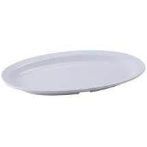Winco MMPO-118W White Melamine 11 1/2&quot; x 8&quot; Oval Platter with Narrow Rim