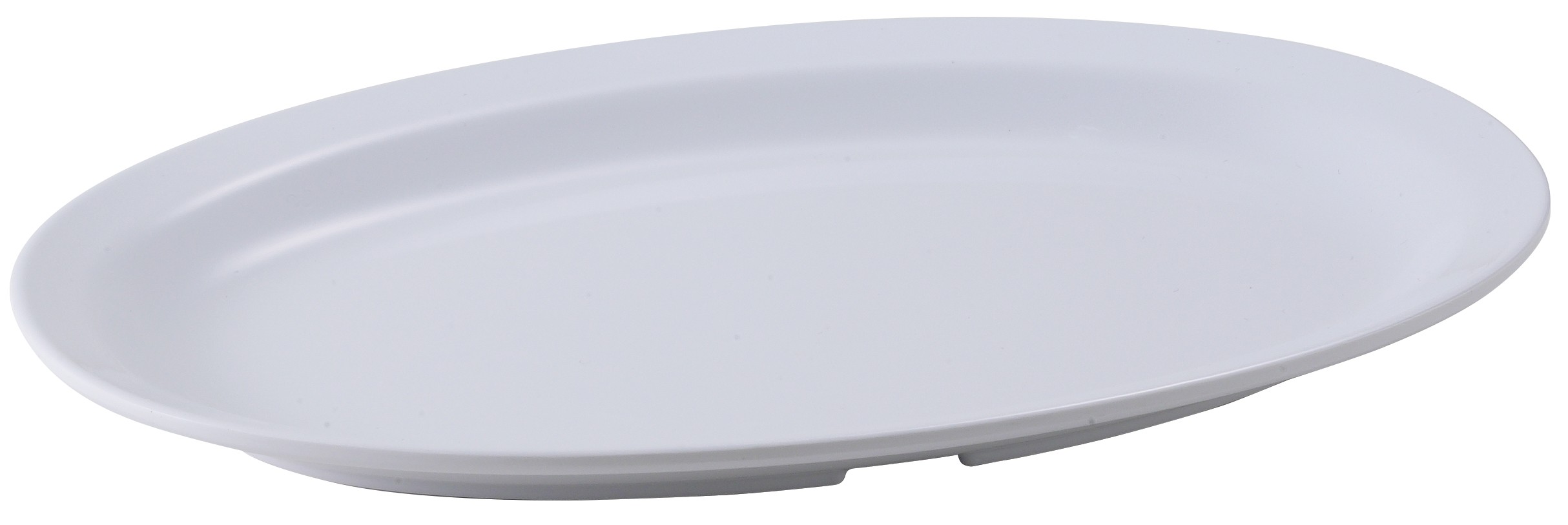Winco MMPO-118W White Melamine 11 1/2" x 8" Oval Platter with Narrow Rim