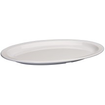 Winco MMPO-1510W White Narrow Rim Melamine Oval Platter, 15-1/2&quot; x 10-7/8&quot;