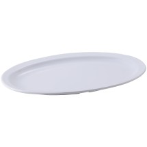 Winco MMPO-1510W White Narrow Rim Melamine Oval Platter, 15-1/2&quot; x 10-7/8&quot;