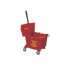 Winco MPB-36R Red Mop Bucket with Wringer, 36 Qt.