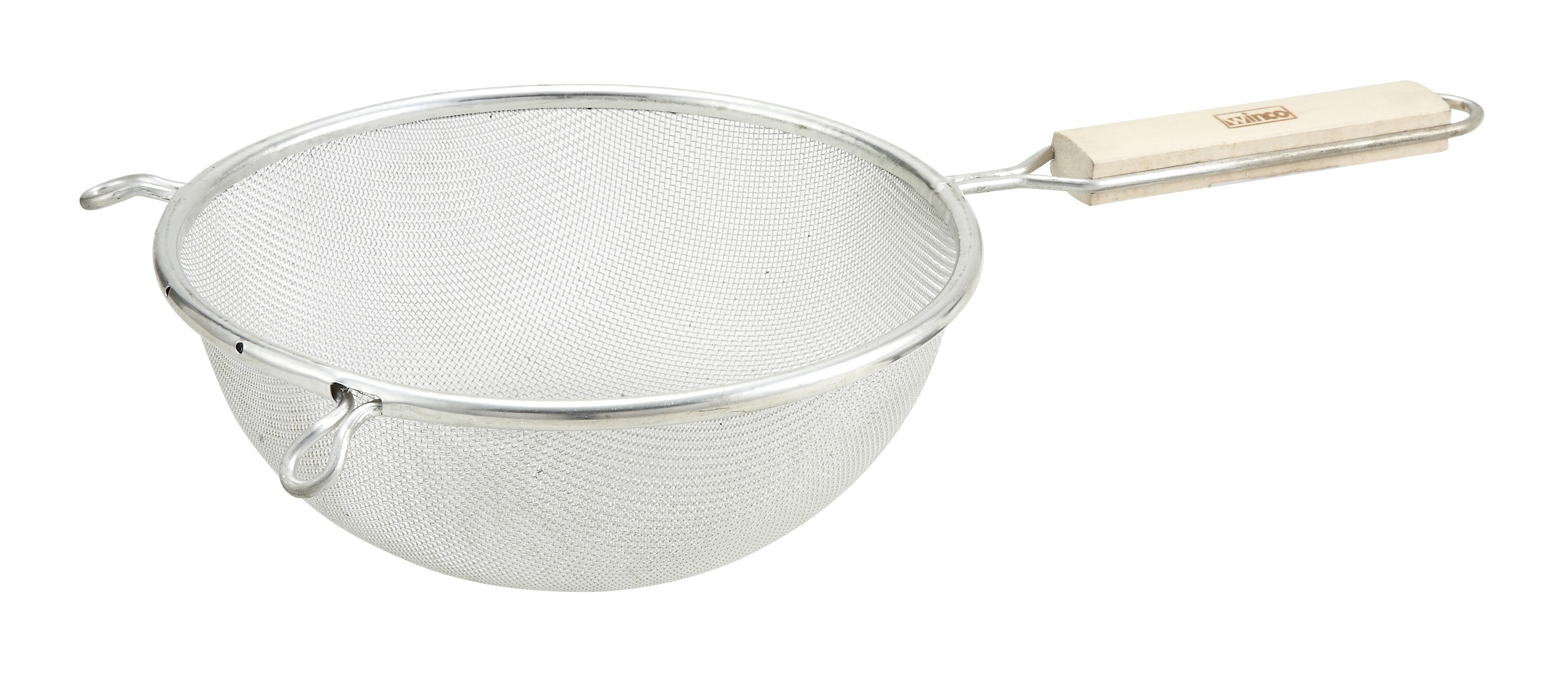 Winco MSTF-8S Single Mesh Fine Strainer with Wood Handle 8"