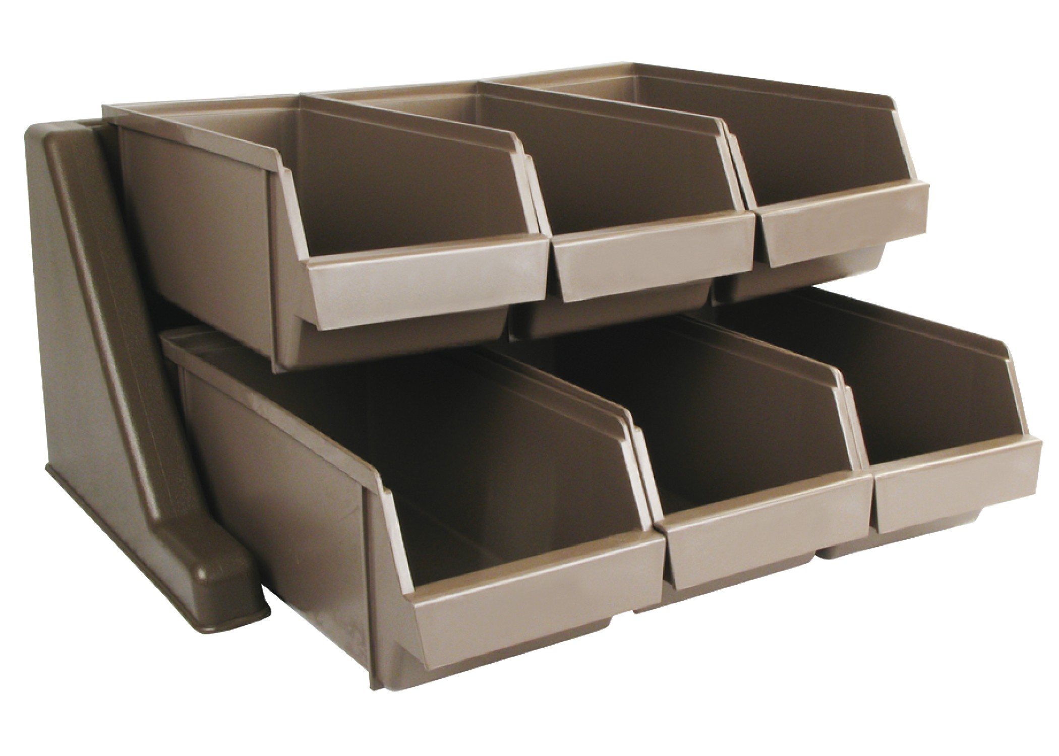 Winco OGZ-6 Plastic Bin Organizer Set with Rack and 6-Bins