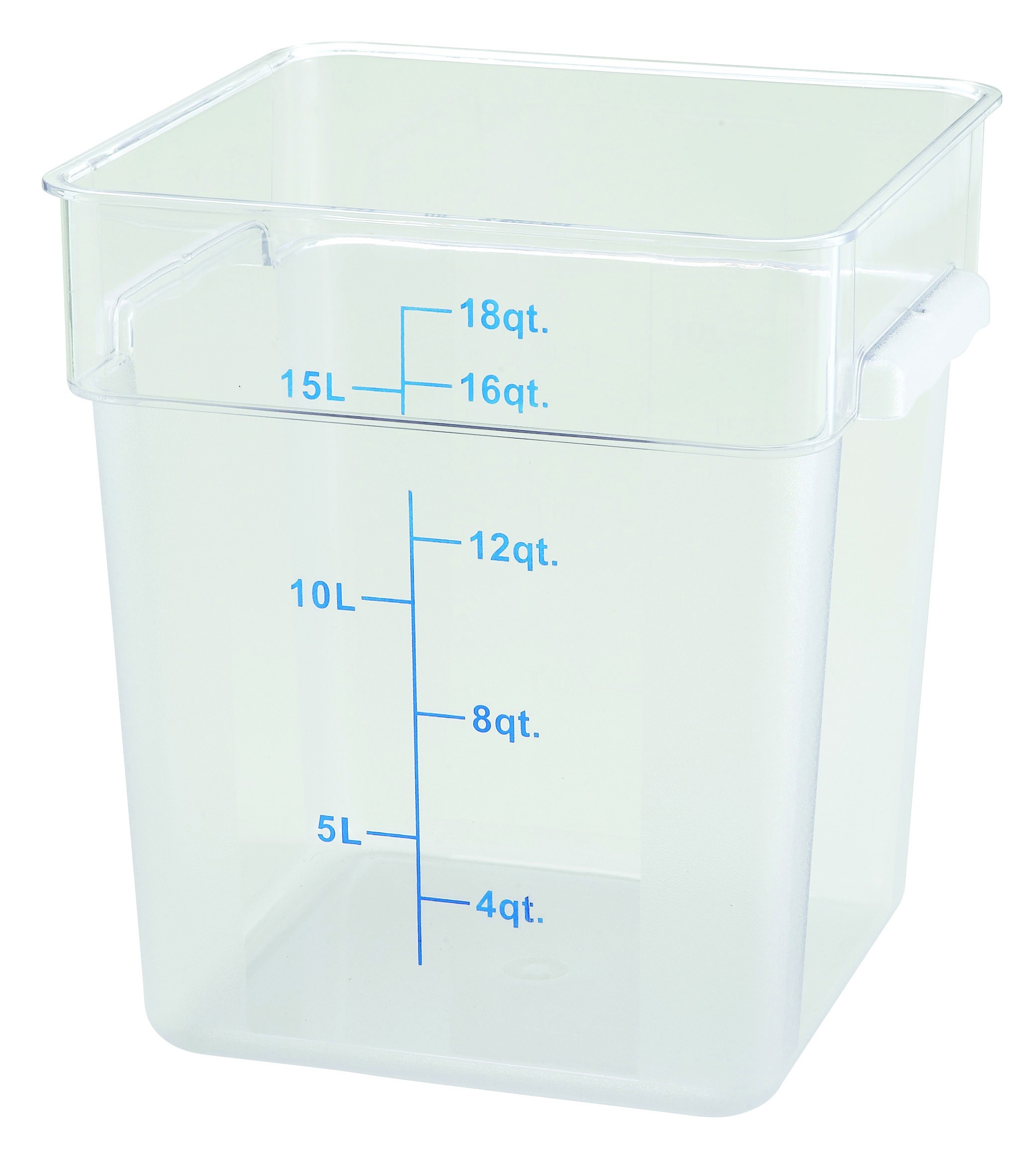 Winco PCSC-18C Polycarbonate Square Food Storage Container 18 Qt.