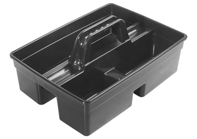 Winco PJC-1511K Black 3 Compartment Janitorial Caddy