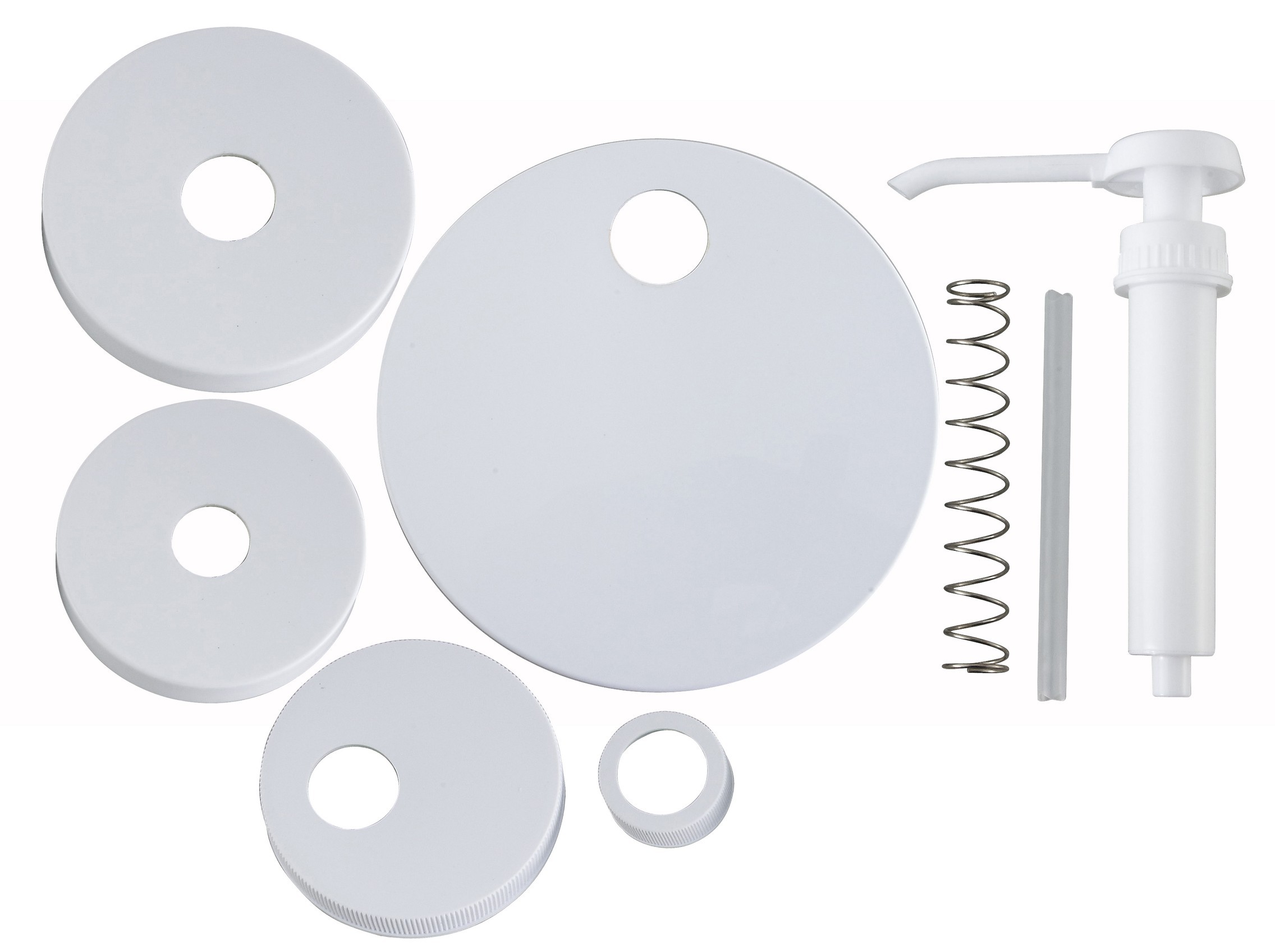 Winco PKT-6 Condiment Pump Kit with Standard Pump and 5 Lids