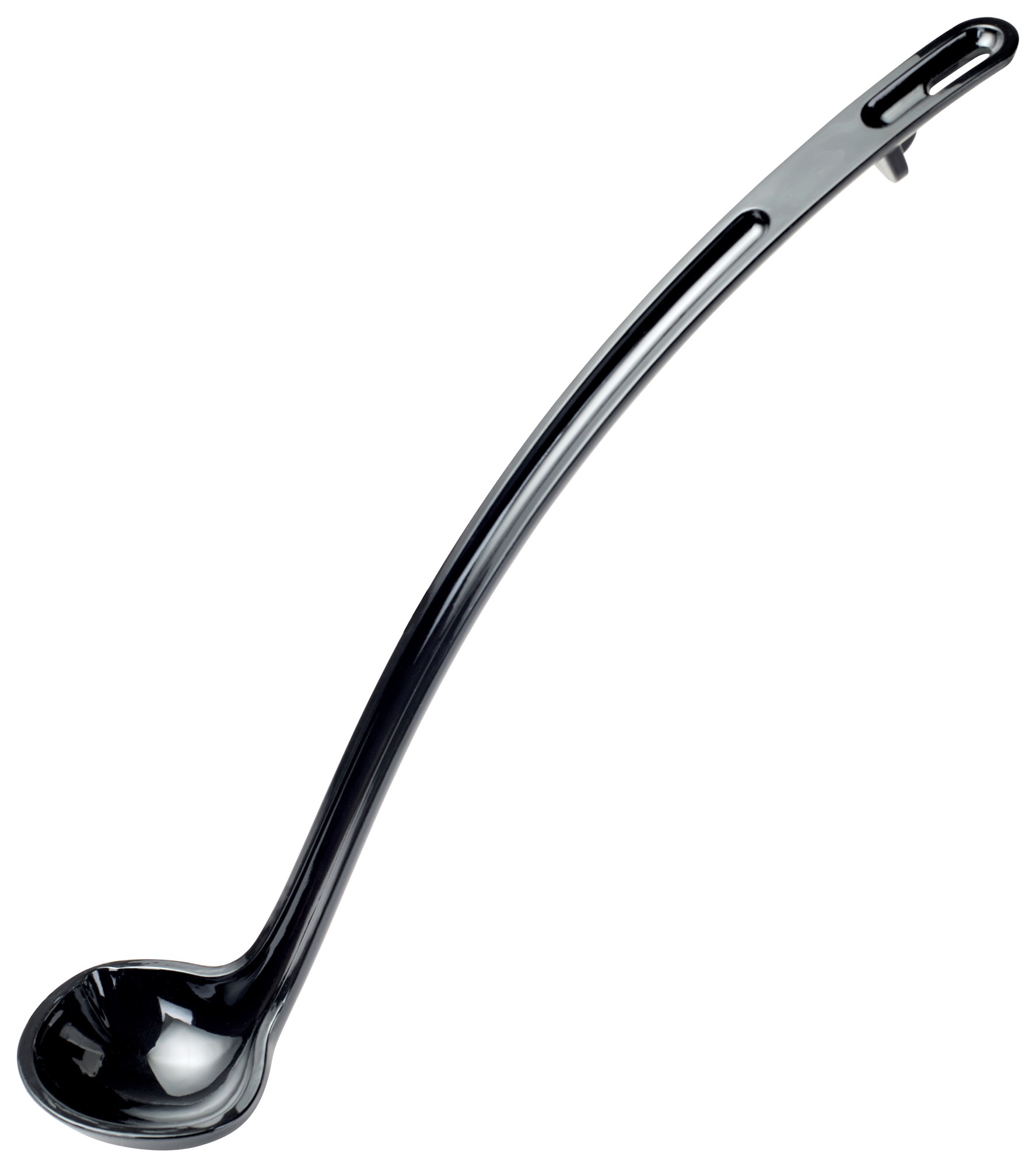 Winco PLD-13K Black Polycarbonate Long One-Piece 1 oz. Ladle 13"