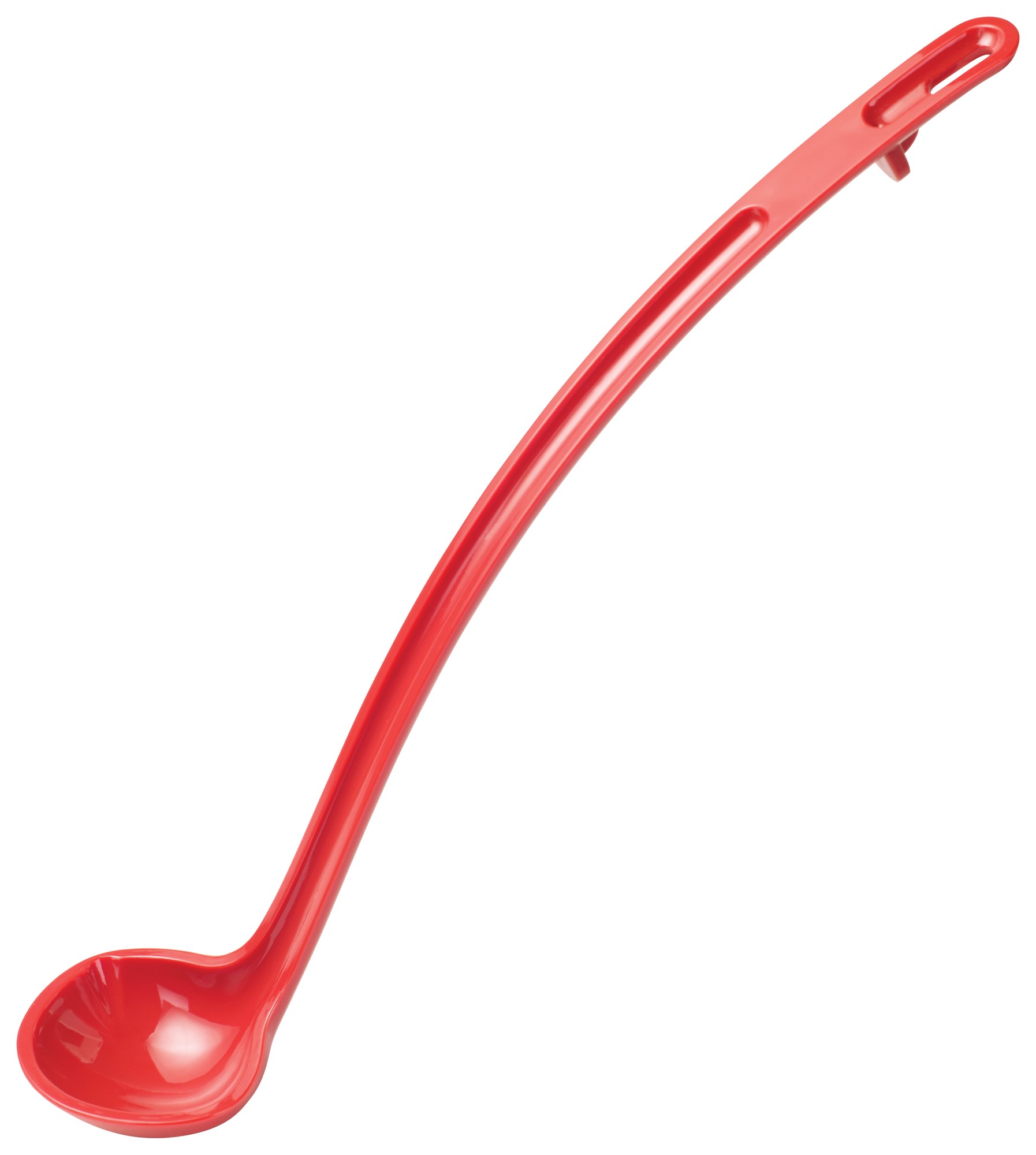 Winco PLD-13R Red Polycarbonate Long One-Piece 1 oz. Ladle 13"