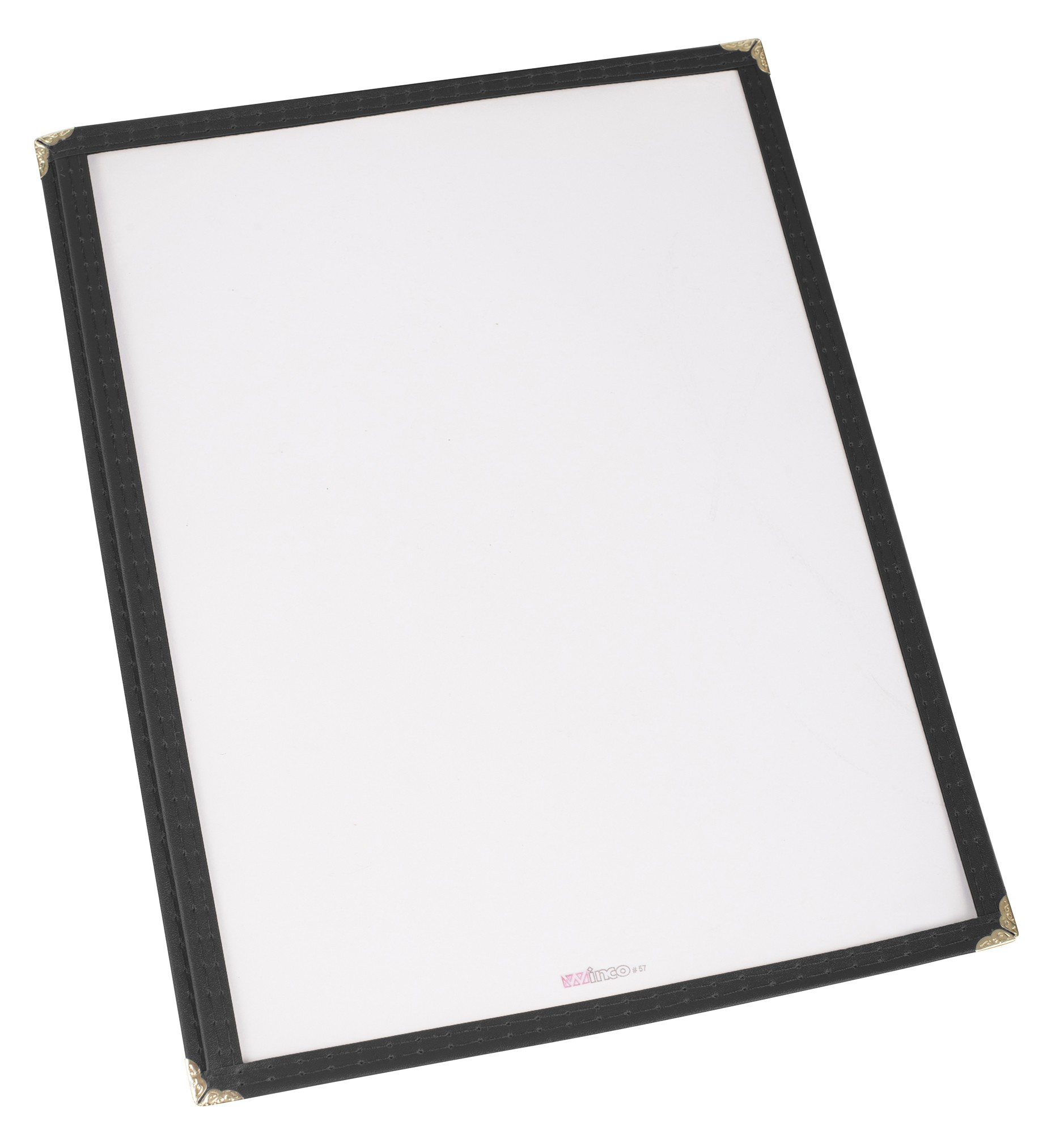 Winco PMC-14K Black Single Fold Menu Cover 8-1/2" x 14"