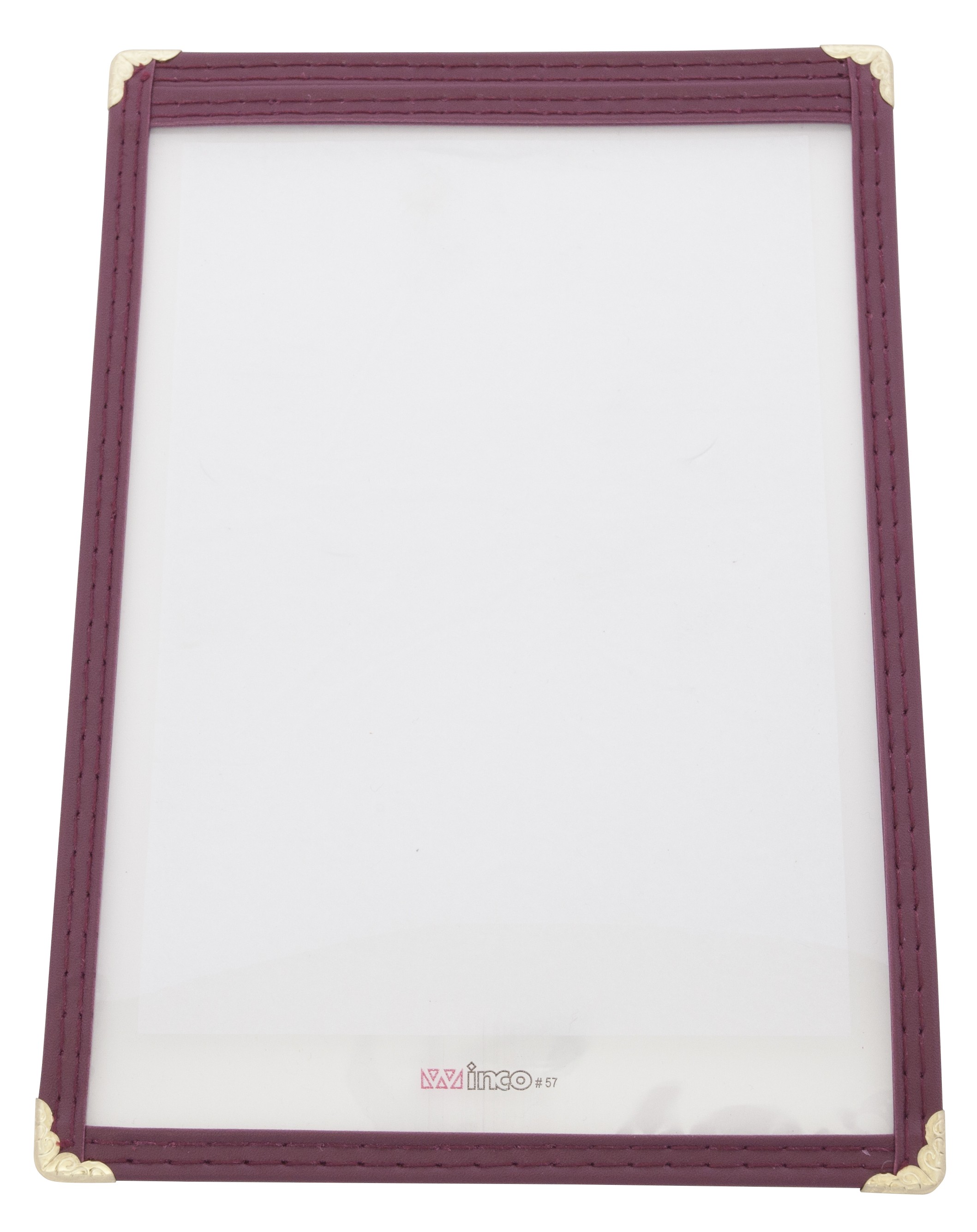 Winco PMC-5U Burgundy Single Menu Cover, 6-3/8" x 9-3/8"