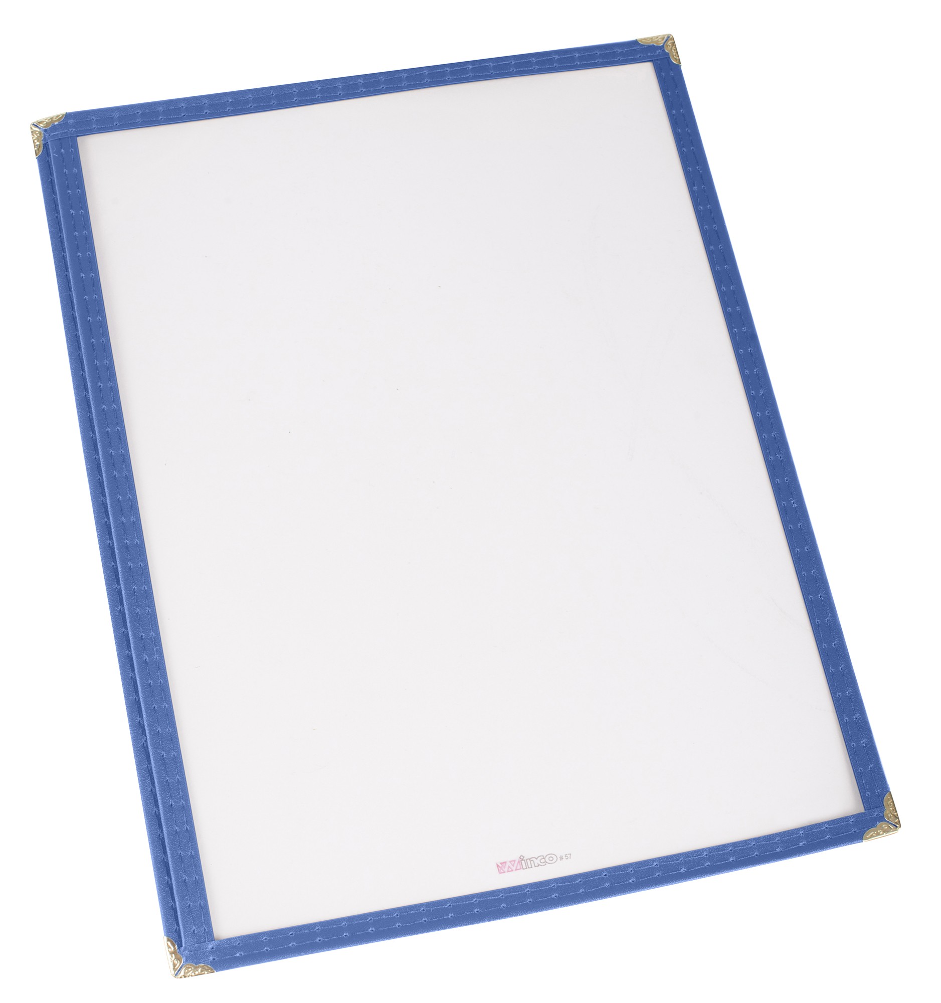 Winco PMC-9B Blue Single Fold Menu Cover 9-1/2" x 12"