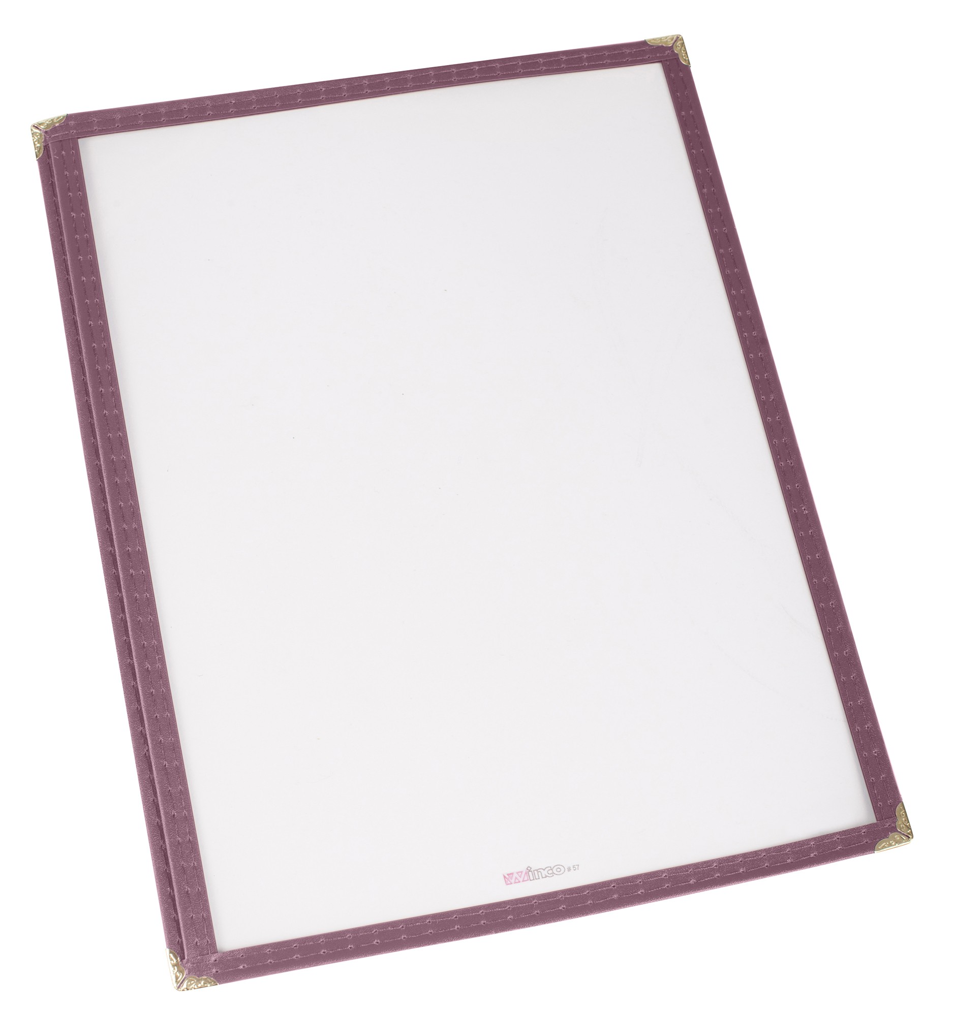 Winco PMC-9U Burgundy Single Fold Menu Cover 9-1/2" x 12"