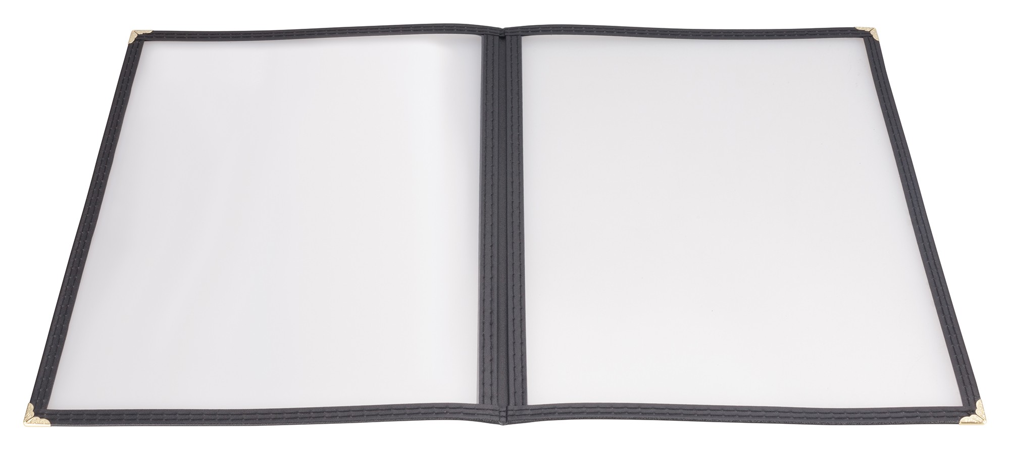 Winco PMCD-14K Black Double Fold Menu Cover 8.5" x 14"