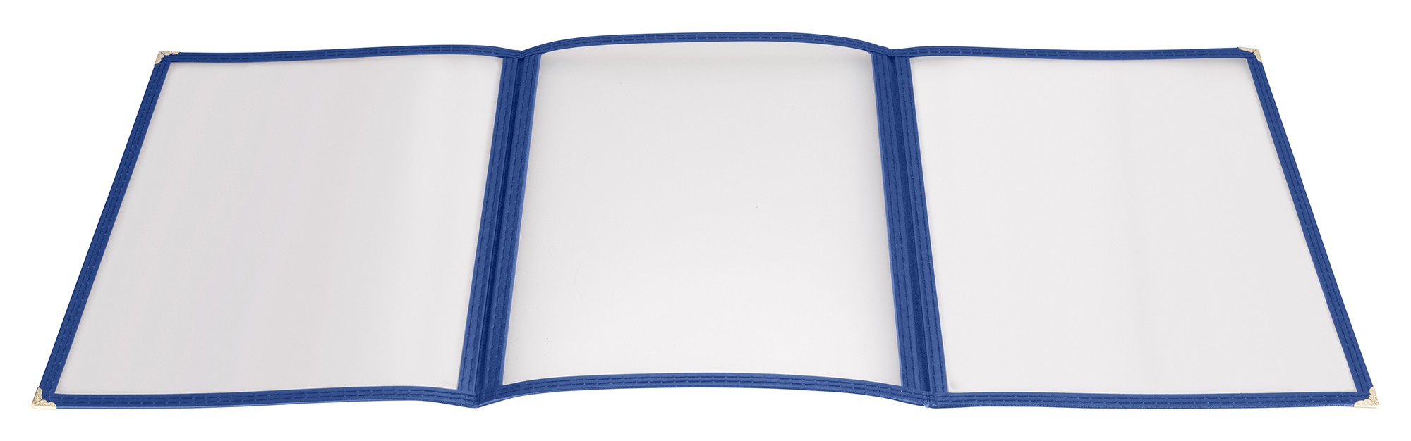 Winco PMCT-9B Blue Triple Fold Menu Cover 9-1/2" x 12"