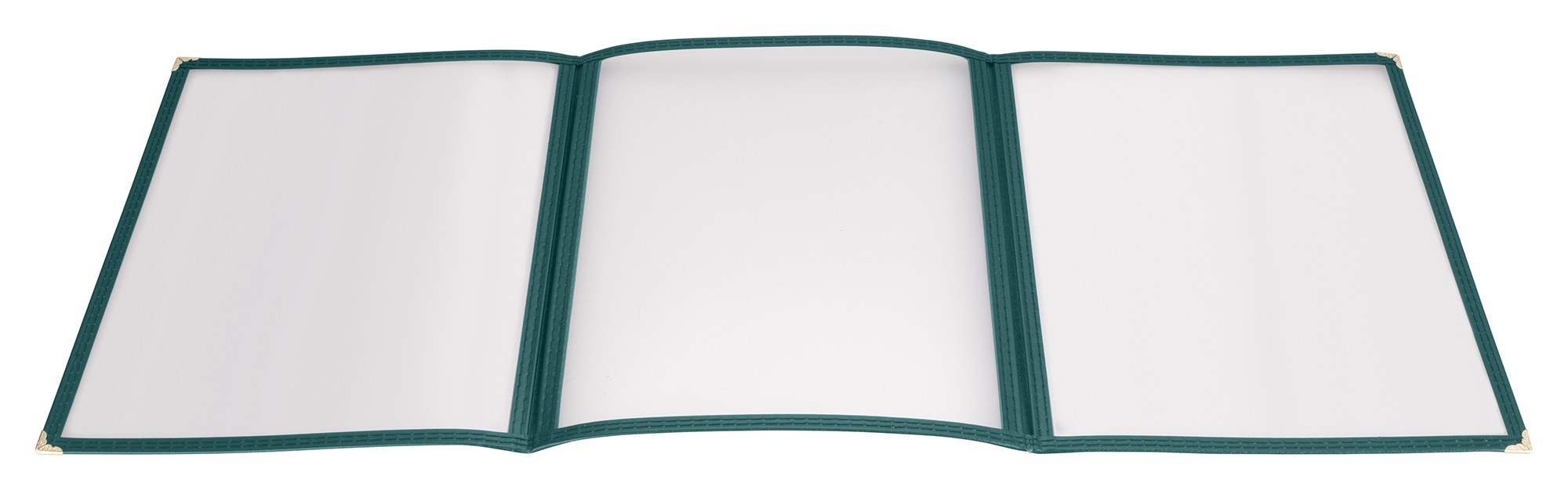 Winco PMCT-9G Green Triple Fold Menu Cover 9-1/2" x 12"