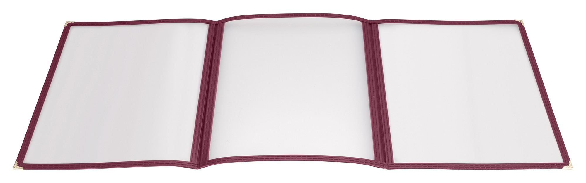Winco PMCT-9U Burgundy Triple Fold Menu Cover 9-1/2" x 12"