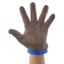 Winco PMG-1L Large Reversible Stainless Steel Blue Protective Mesh Glove