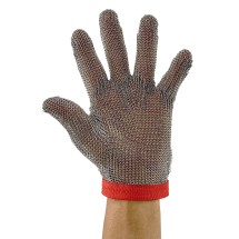 Winco PMG-1M Medium Reversible Stainless Steel Red Protective Mesh Glove