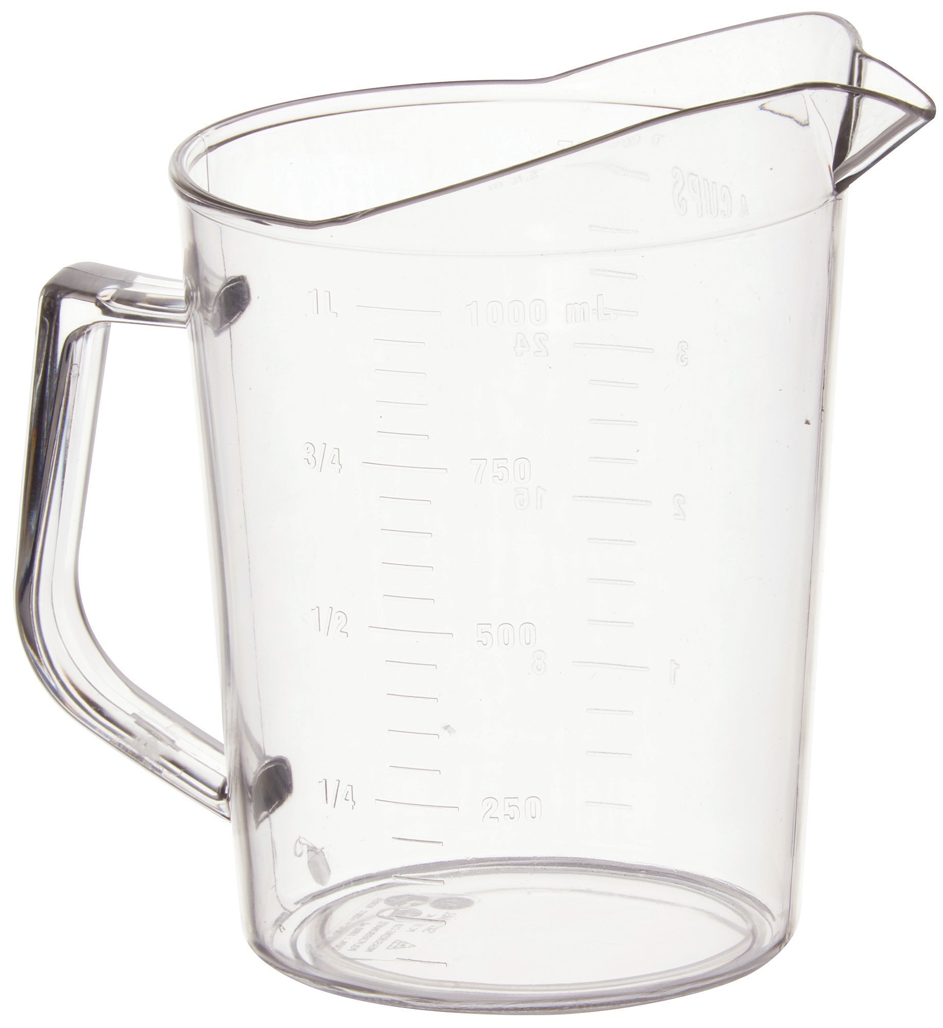 Winco PMU-100 Polycarbonate 1 Qt. Measuring Cup