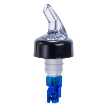 Winco PPA-087 Measuring Pourer with Black Collar, Blue Tail and Clear Spout 7/8 oz.