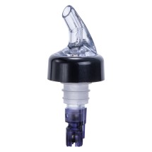 Winco PPA-113 Measuring Pourer with Black Collar, Purple Tail and Clear Spout 1-1/8 oz.