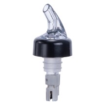 Winco PPA-200 Measuring Pourer with Black Collar, White Tail and Clear Spout 2 oz.