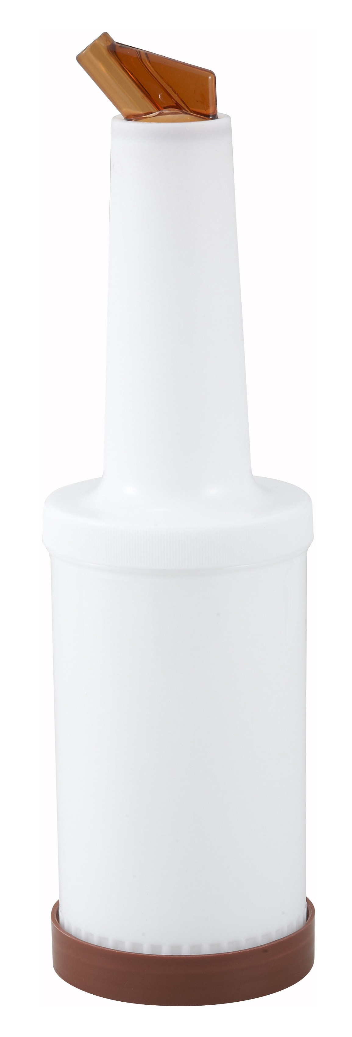 Winco PPB-1B Liquor and Juice Multi-Pour Bottle with Brown Spout and Lid 1 Qt.