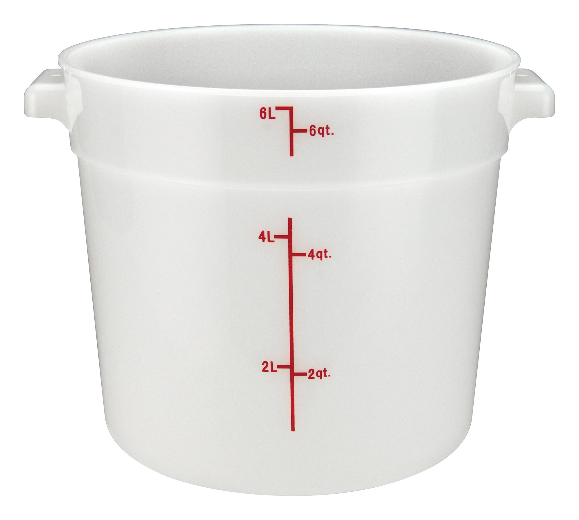 Winco PPRC-6W White Round Storage Container, 6 Qt.