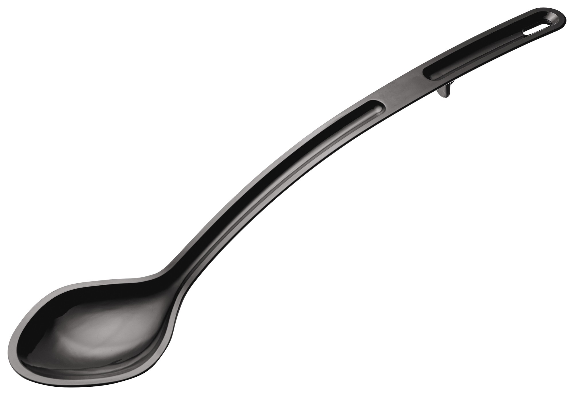 Winco PS-15K Black Polycarbonate Serving Spoon, 15"