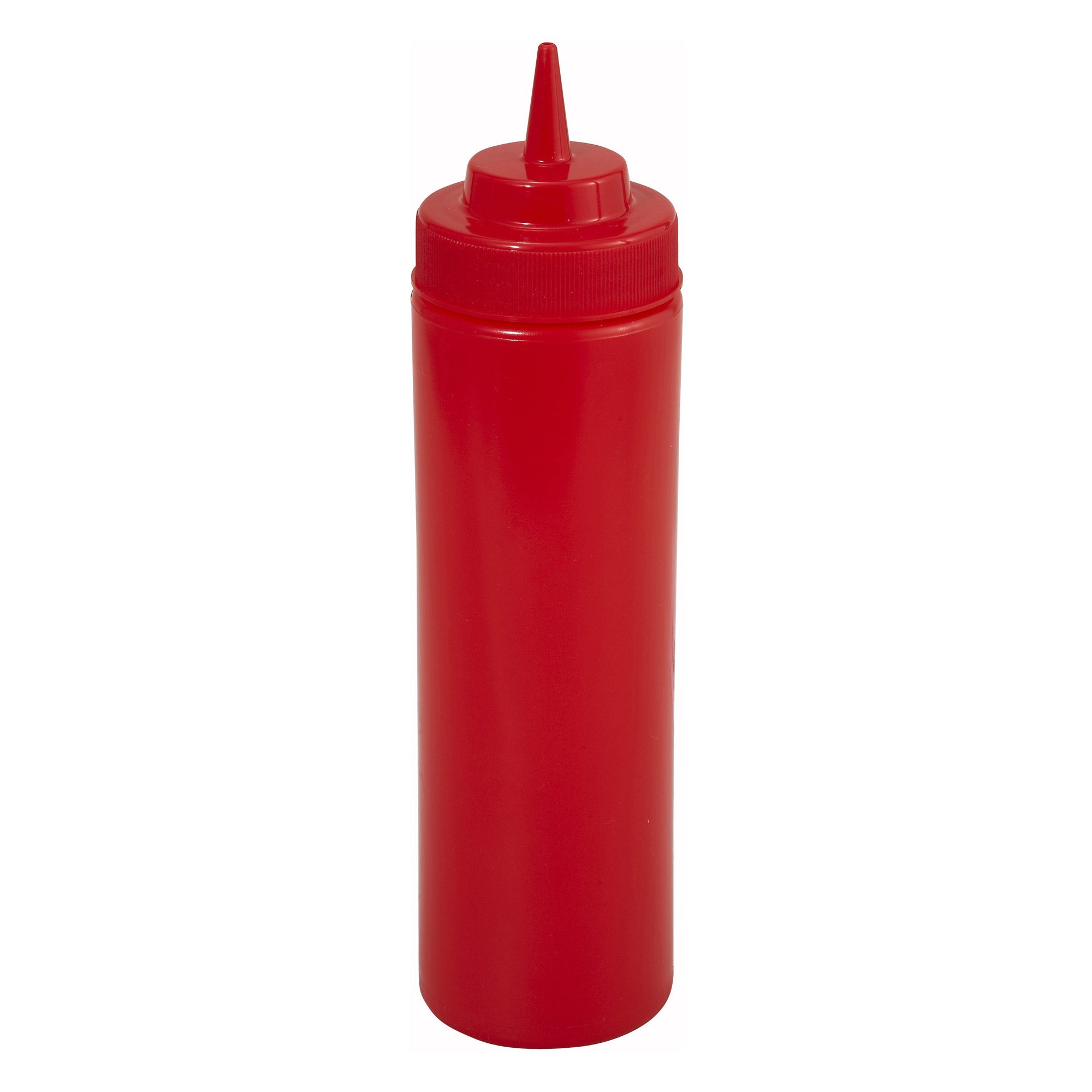 Winco PSW-16R Red Plastic 16 oz. Wide-Mouth Squeeze Bottle
