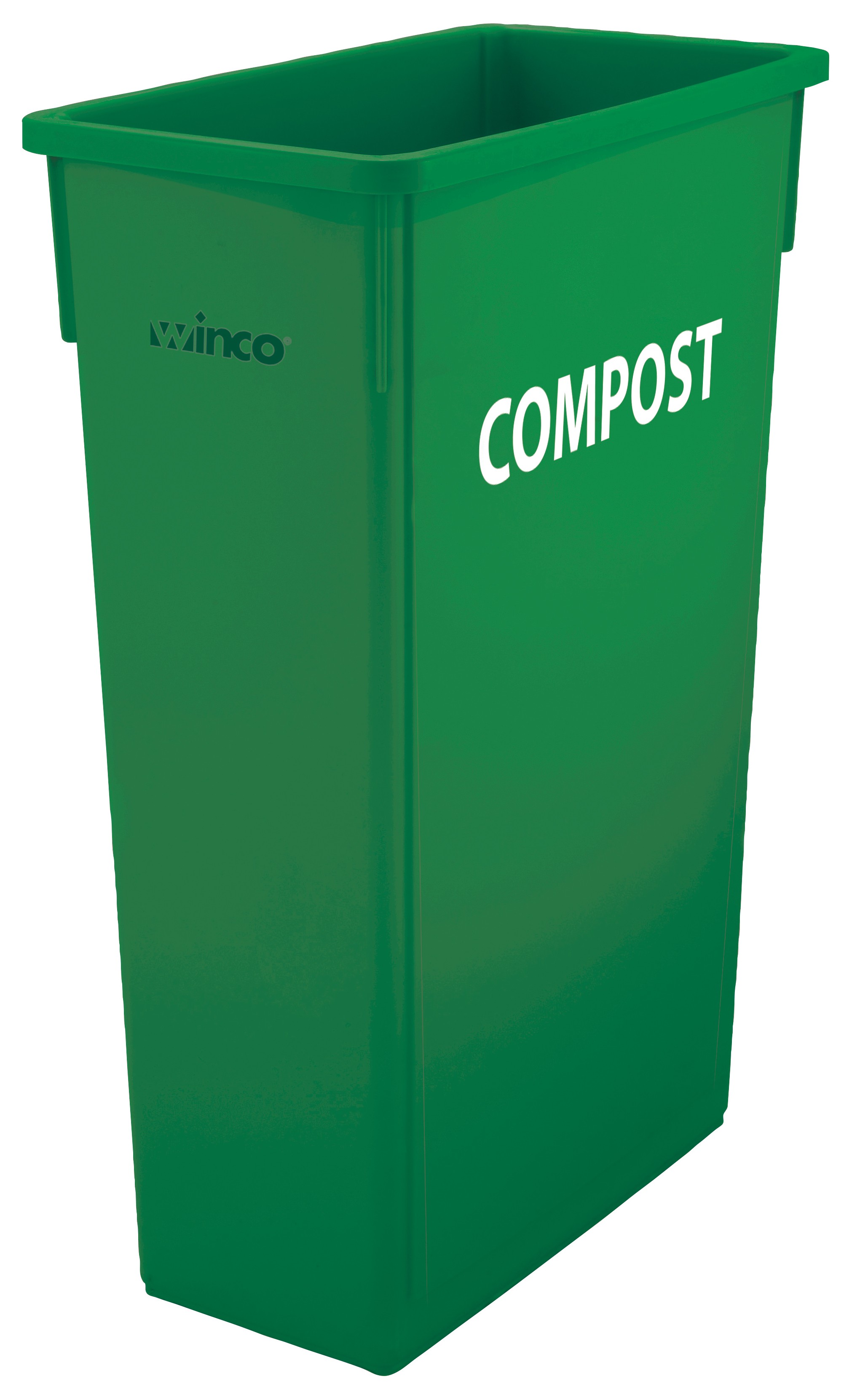 Winco PTC-23GRC Green Slender Trash Can, COMPOST, 23 Gallon