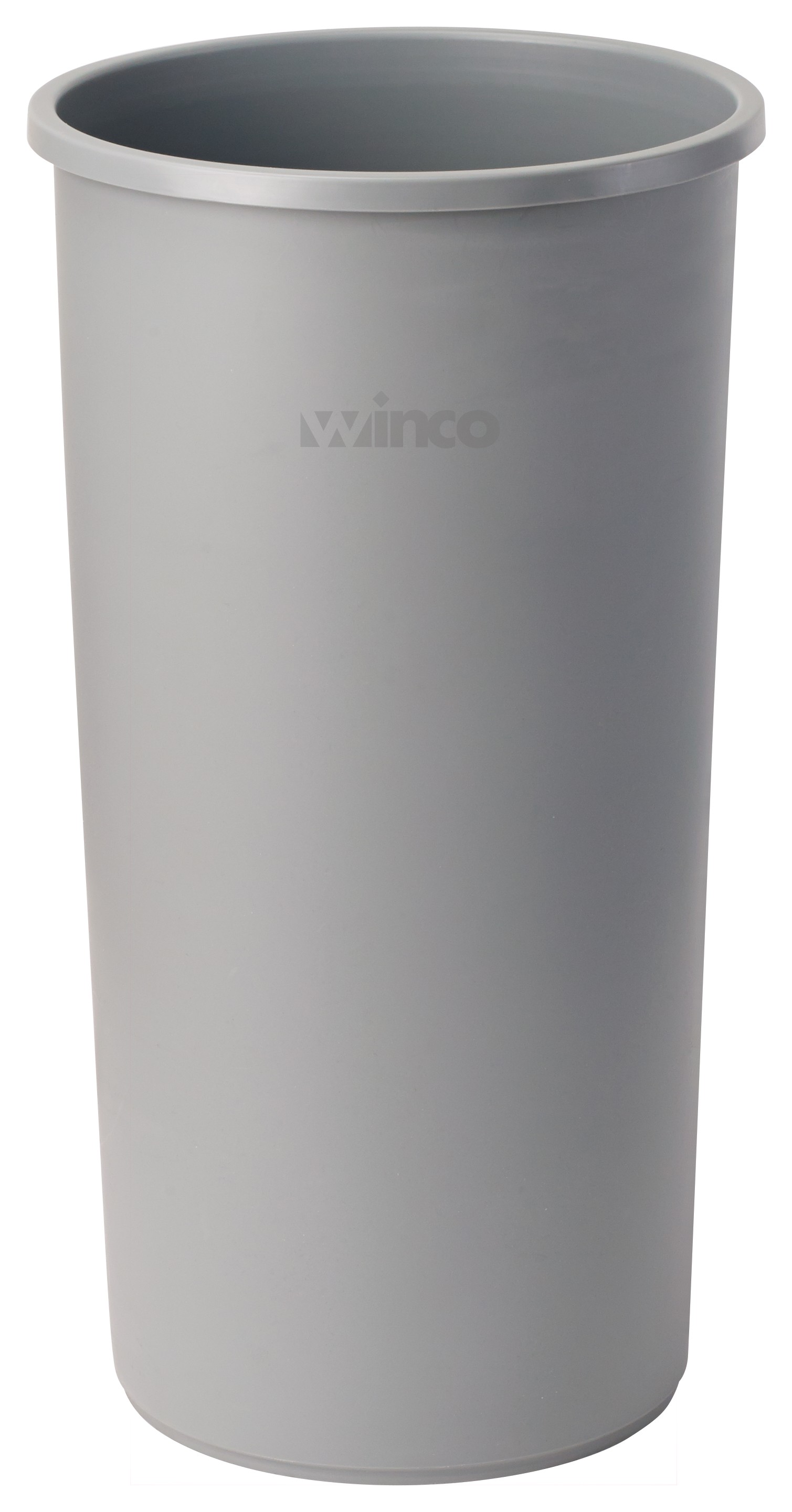 Winco PTCR-22G Gray Round Tall Trash Can, 22 Gallon