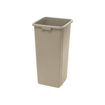 Winco PTCS-23BE Beige Square Tall Trash Can, 23 Gallon 15-5/8" x 30-3/4"H
