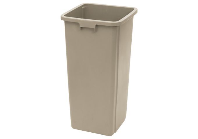 Winco PTCS-23BE Beige Square Tall Trash Can, 23 Gallon 15-5/8" x 30-3/4"H