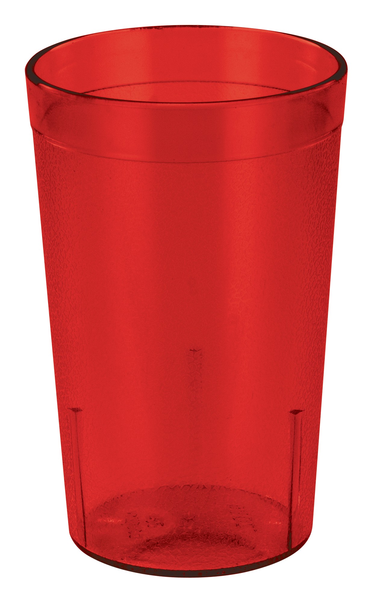 Winco PTP-09R Pebbled 9.5 oz. Red Plastic Tumbler
