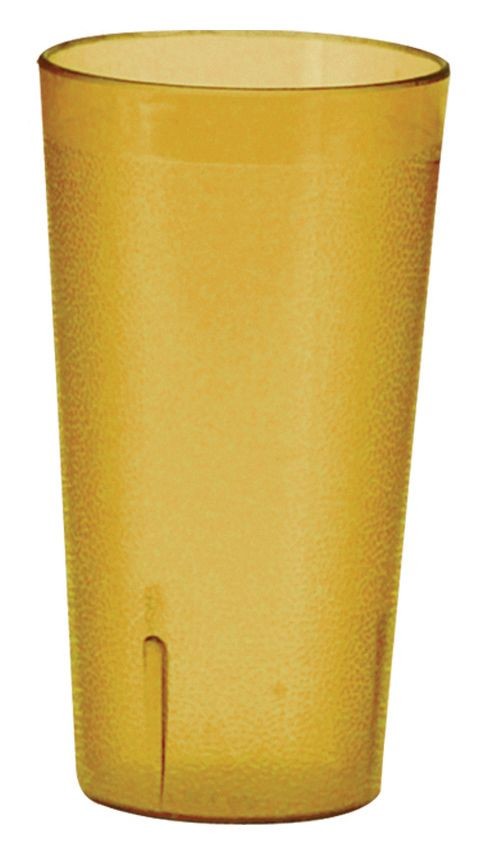 Winco PTP-24A Pebbled 24 oz. Amber Plastic Tumbler