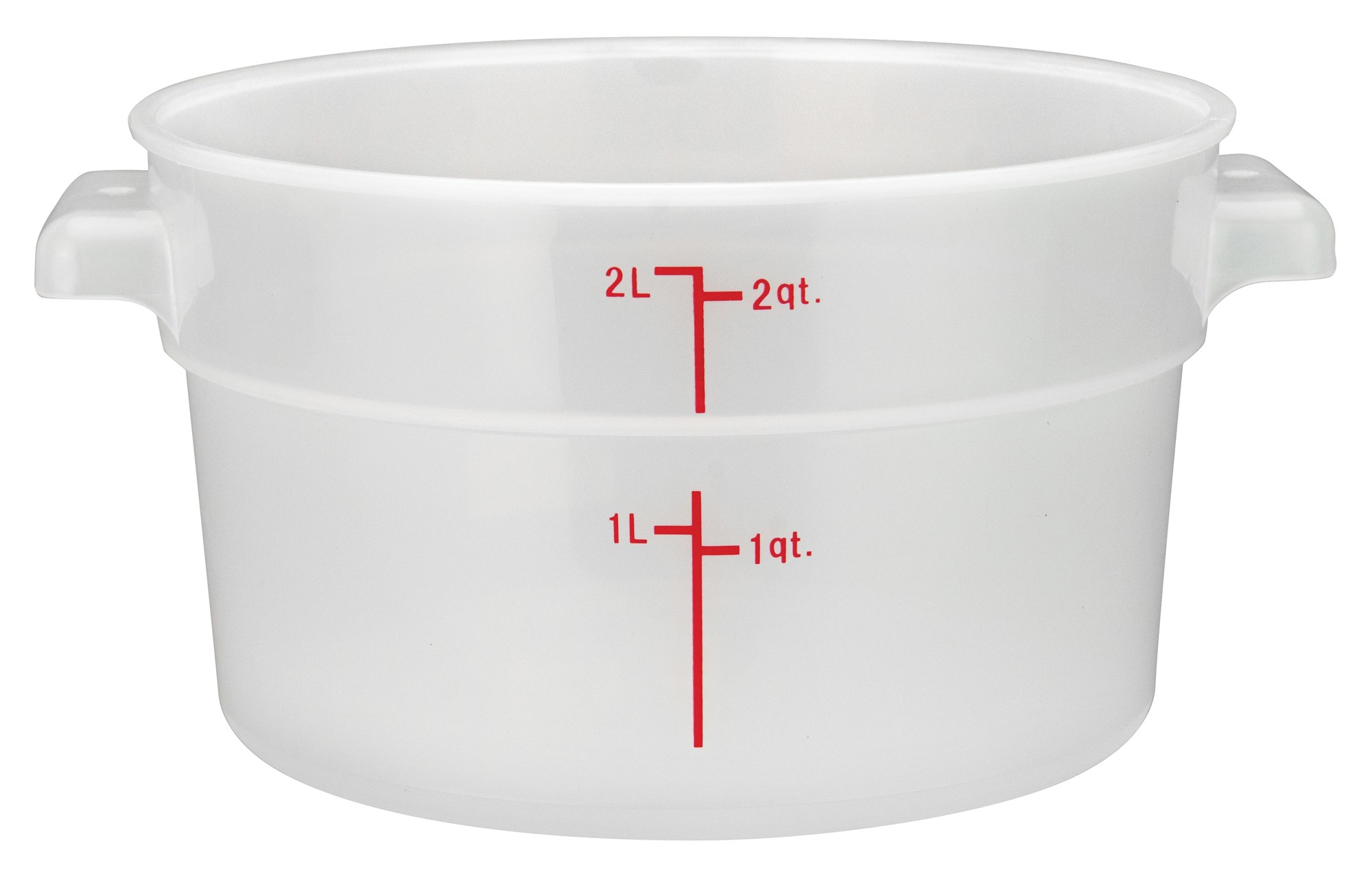 Winco PTRC-2 Translucent Round 2 Qt. Storage Container